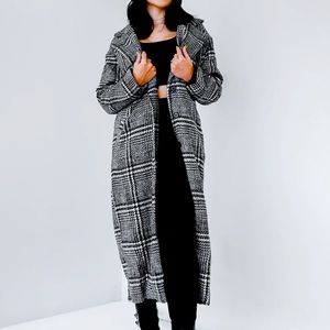 Oversized houndstooth jacket
